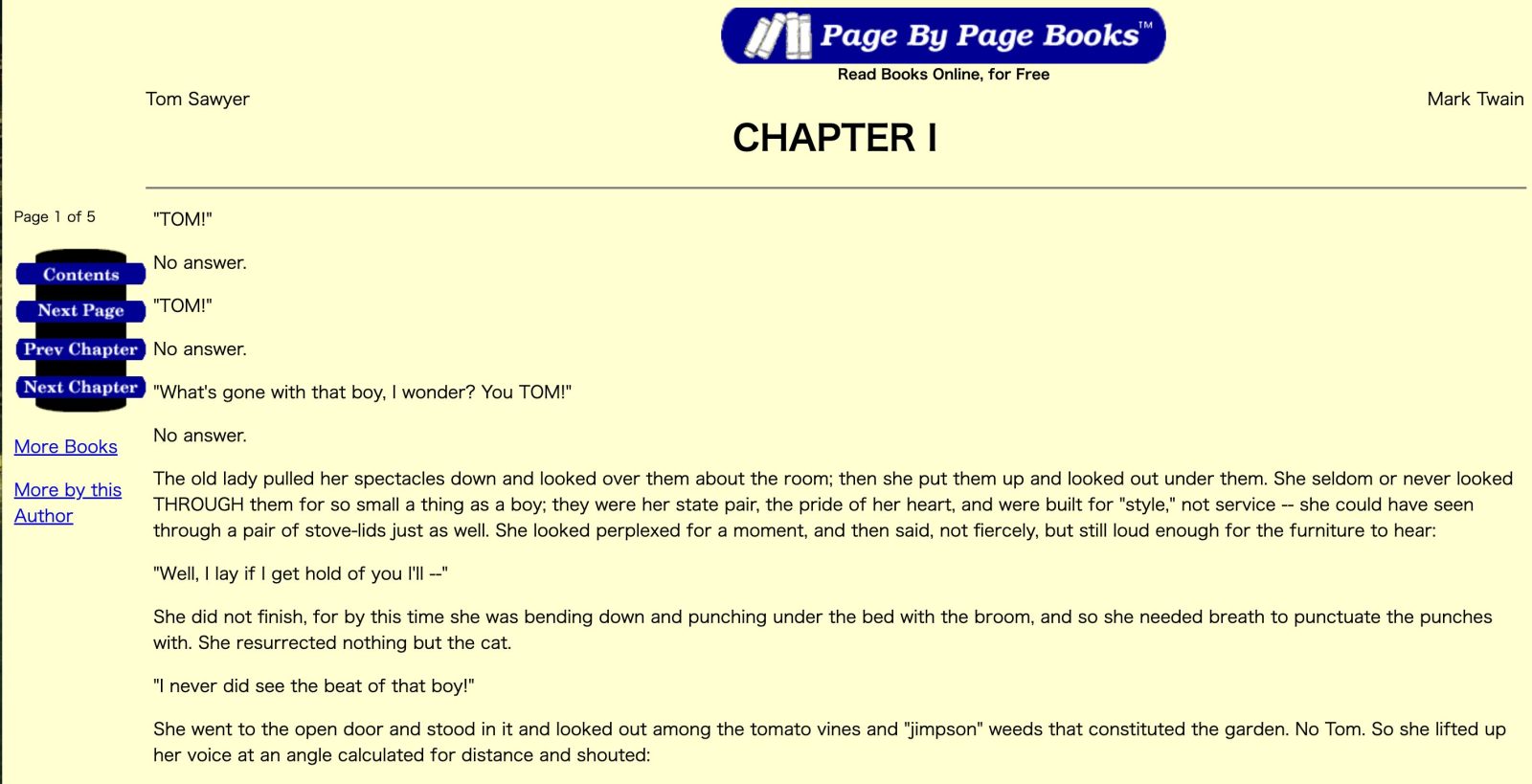 page by page books のトムソーヤの冒険のサンプル画像