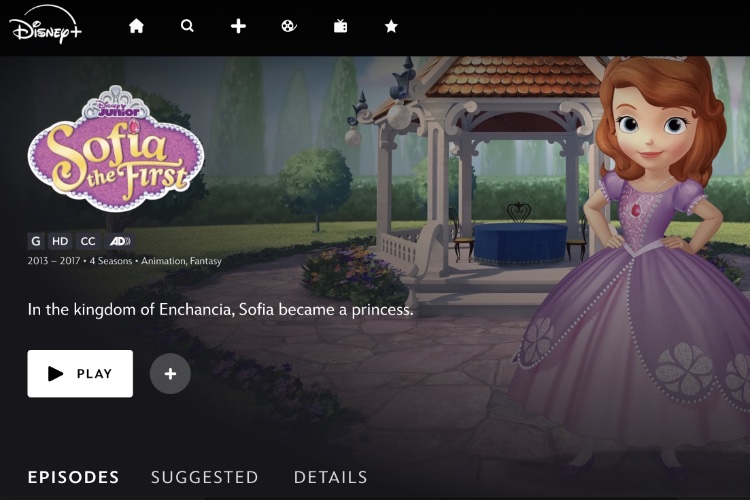 sofia the first disney plus