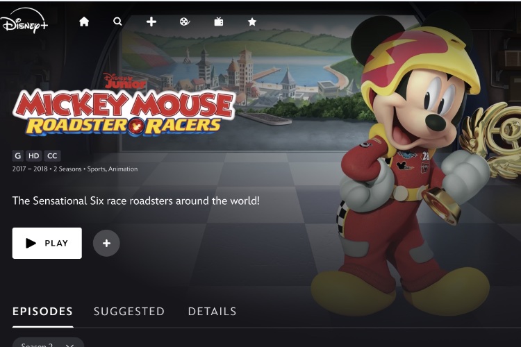 ミッキーマウスロードレーサーズ（ディズニープラストップ画面）