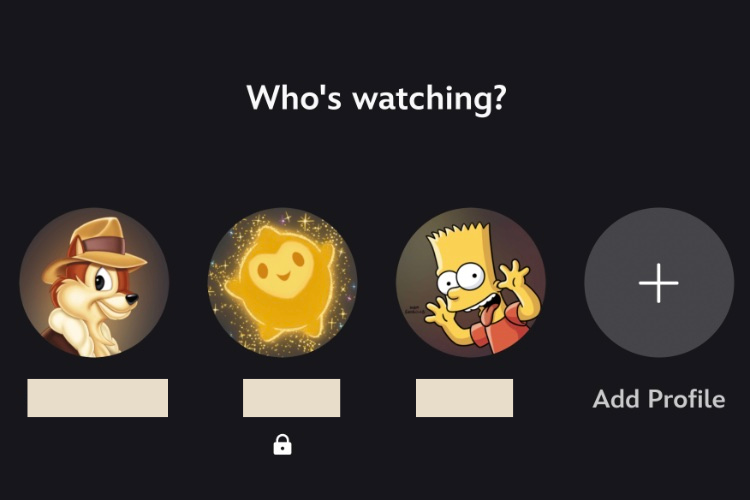 ディズニープラスアカウント画面